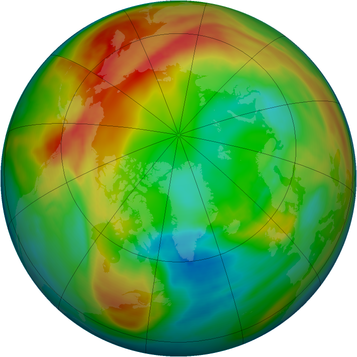 Arctic ozone map for 12 February 2005